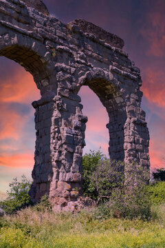 ruins in parco degli acquedotti - Rome, Italy