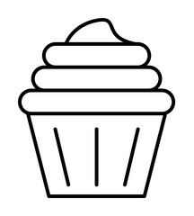 cup cake icon. Element of food icon for mobile concept and web apps. Thin line cup cake icon can be used for web and mobile