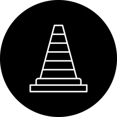 Traffic Cone Line Inverted Icon