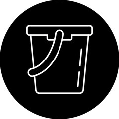 Water Bucket Line Inverted Icon
