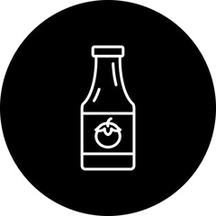 Ketchup Bottle Line Inverted Icon