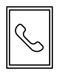 handset in frame icon. Element of mobile banking for smart concept and web apps. Thin line handset in frame icon can be used for web and mobile