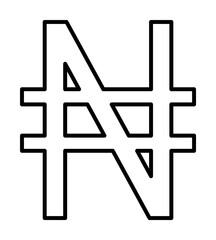 Fototapeta premium naira icon. Element of mobile banking for smart concept and web apps. Thin line naira icon can be used for web and mobile
