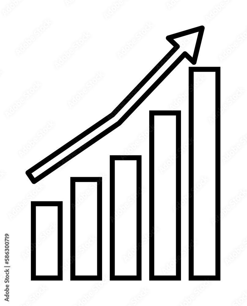 Aufkleber growth chart icon. element of mobile banking for smart concept and web apps. thin line growth chart 