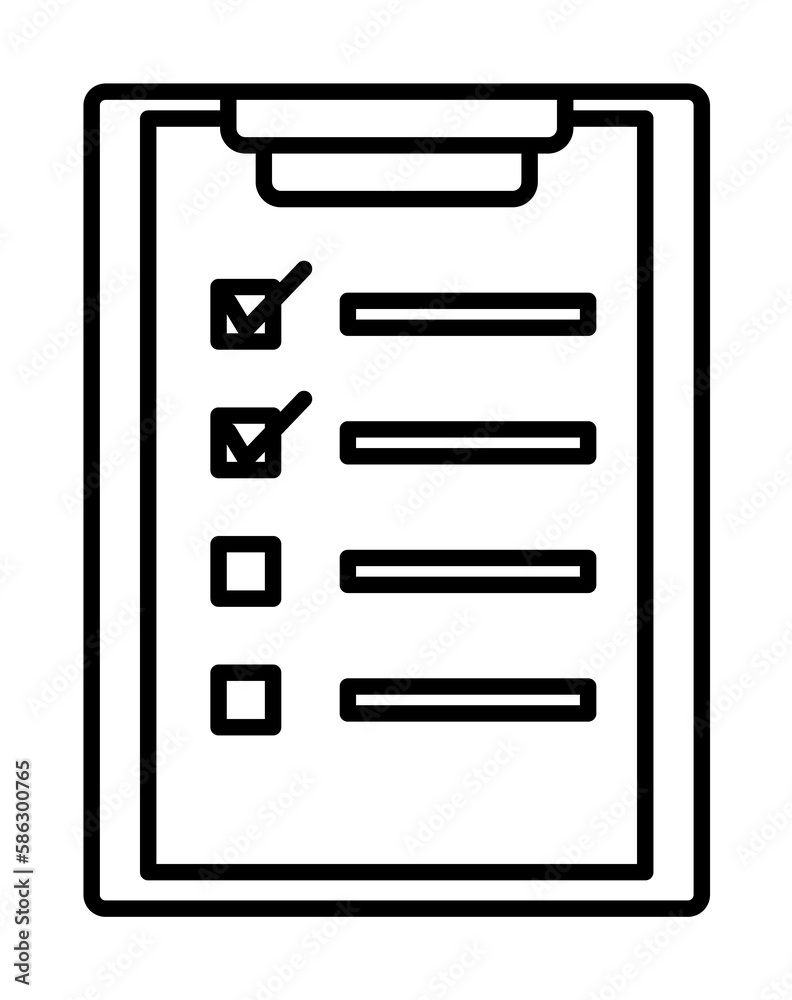 Aufkleber checklist icon. element of mobile banking for smart concept and web apps. thin line checklist icon c