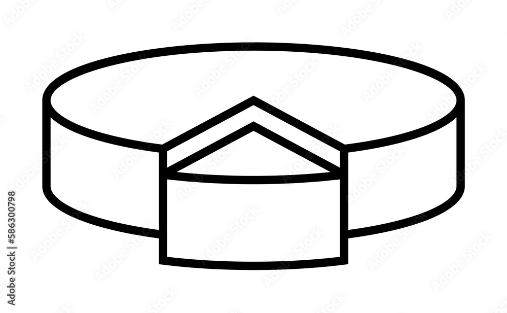 Poster pie chart icon. element of mobile banking for smart concept and web apps. thin line pie chart icon c