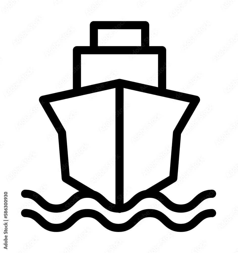 Poster ship icon. element of navigation for mobile concept and web apps. thin line ship icon can be used fo
