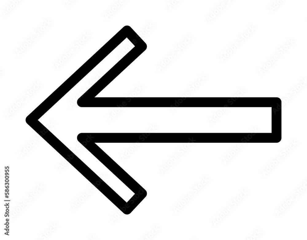 Aufkleber arrow to left icon. element of navigation for mobile concept and web apps. thin line arrow to left i