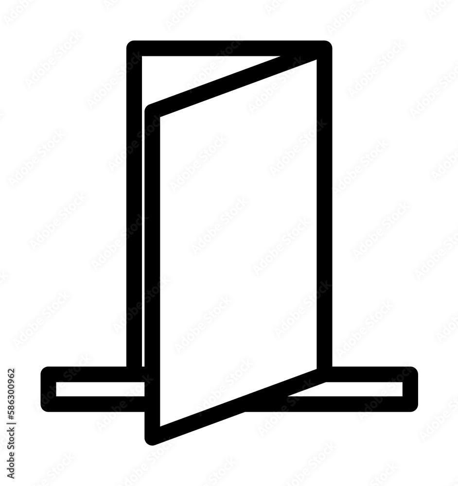 Aufkleber opened door icon. element of navigation for mobile concept and web apps. thin line opened door icon 