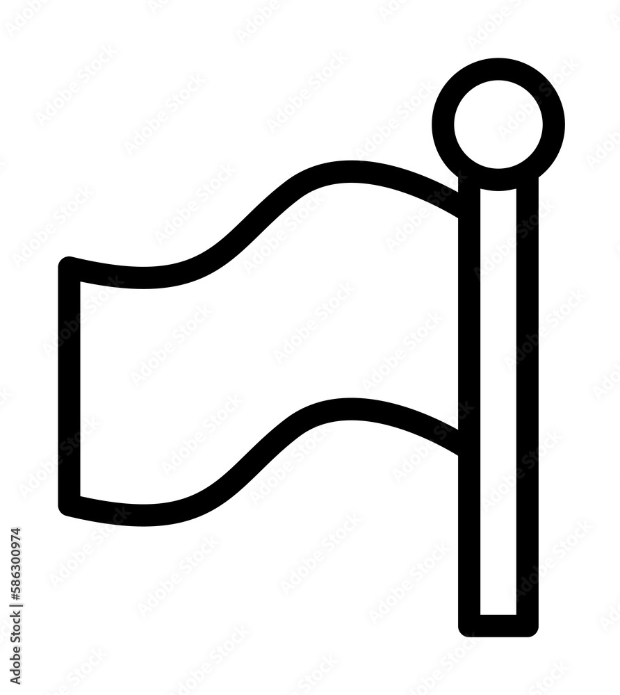 Aufkleber flag icon. element of navigation for mobile concept and web apps. thin line flag icon can be used fo