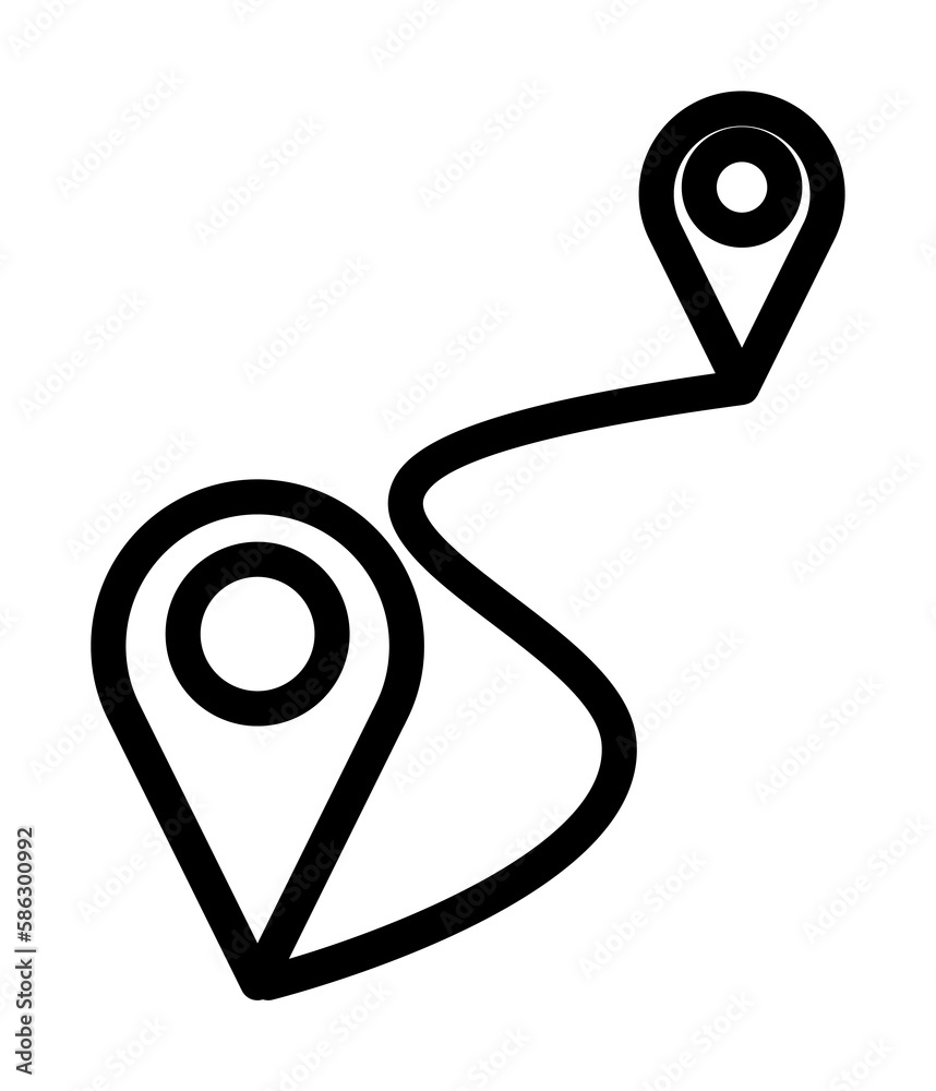 Aufkleber connection of two pins icon. element of navigation for mobile concept and web apps. thin line connec