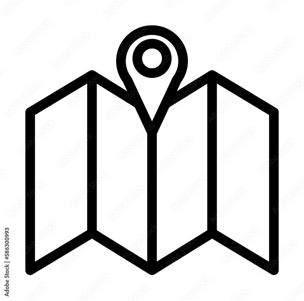 Aufkleber pin on the map icon. element of navigation for mobile concept and web apps. thin line pin on the map