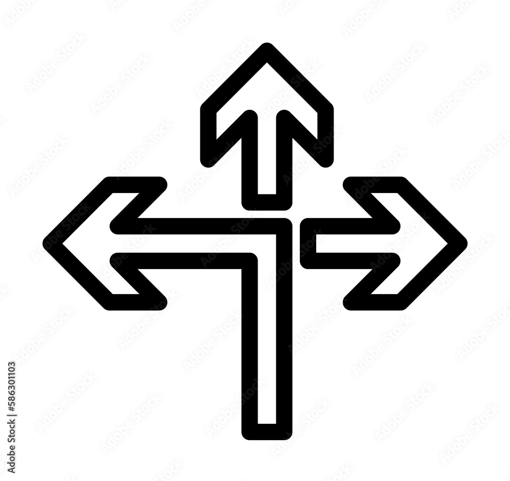 Aufkleber priority of direction to left icon. element of navigation for mobile concept and web apps. thin line