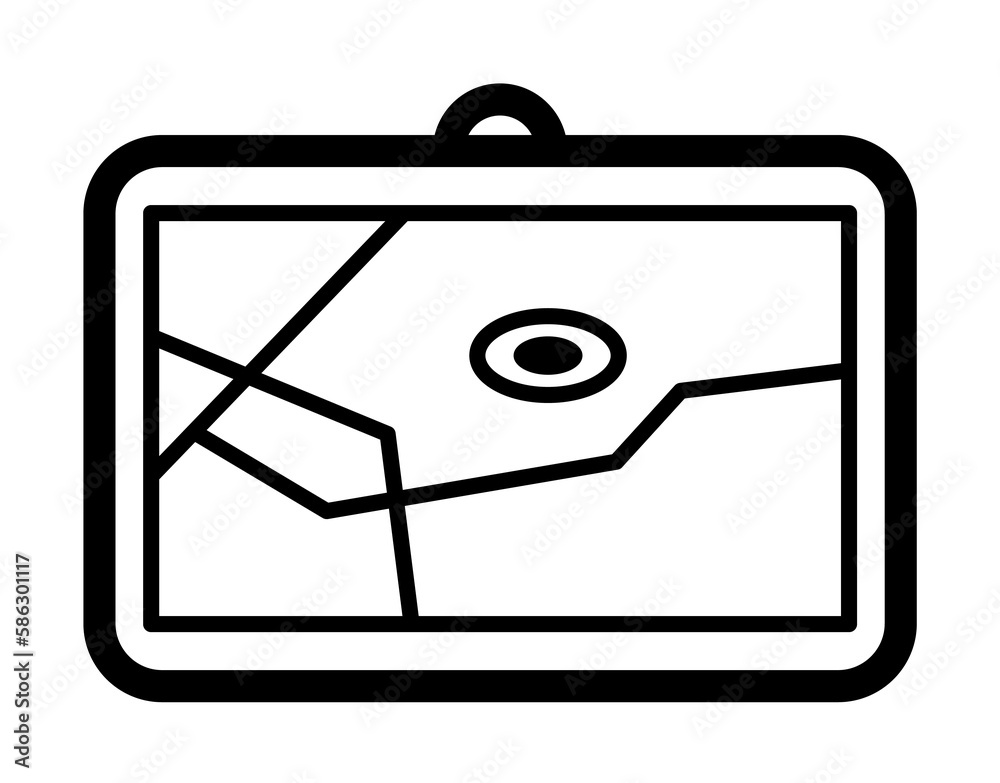 Aufkleber map in navigator icon. element of navigation for mobile concept and web apps. thin line map in navig