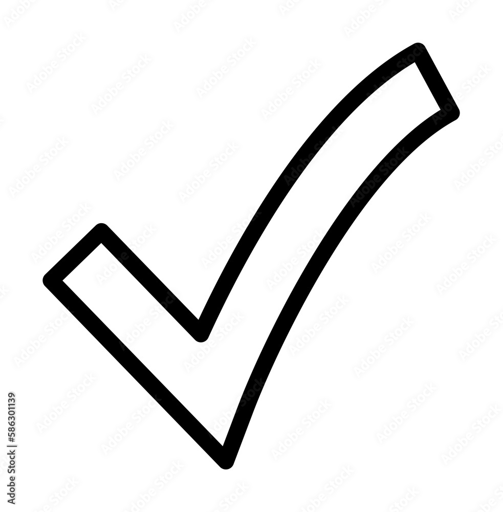 Aufkleber sign checked icon. element of navigation for mobile concept and web apps. thin line sign checked ico