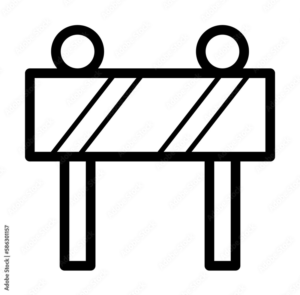 Poster road barrier icon. element of navigation for mobile concept and web apps. thin line road barrier ico