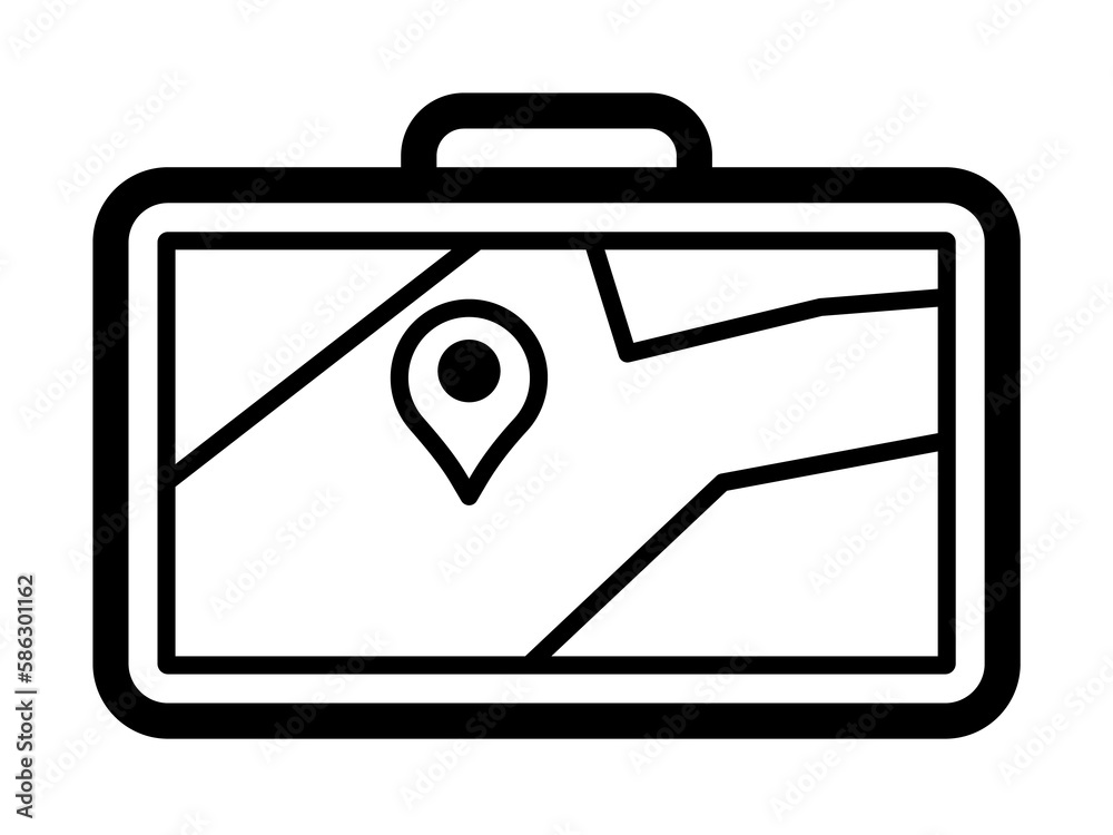 Aufkleber pin on navigator screen icon. element of navigation for mobile concept and web apps. thin line pin o