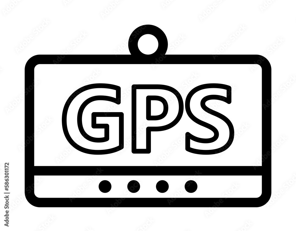 Aufkleber gps navigator icon. element of navigation for mobile concept and web apps. thin line gps navigator i