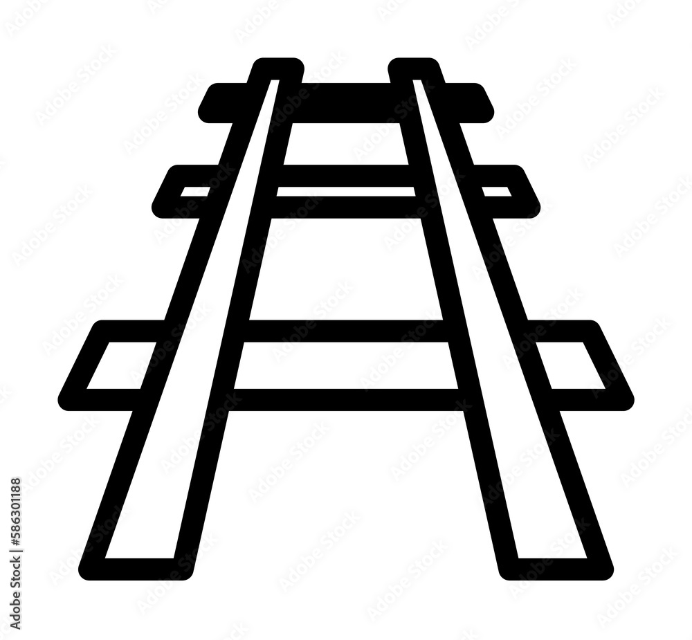 Aufkleber railway icon. element of navigation for mobile concept and web apps. thin line railway icon can be u
