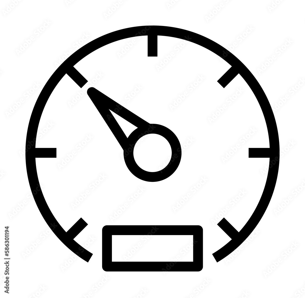 Aufkleber speedometer icon. element of navigation for mobile concept and web apps. thin line speedometer icon 