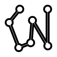 connected points by a line icon. Element of navigation for mobile concept and web apps. Thin line connected points by a line icon can be used for web and mobile