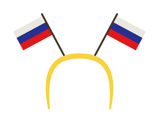 fan hair band with ears illustration. Element of fans accessory for mobile concept and web apps. Colored in Russian national flag fan hair band with ears flat for web and mobile