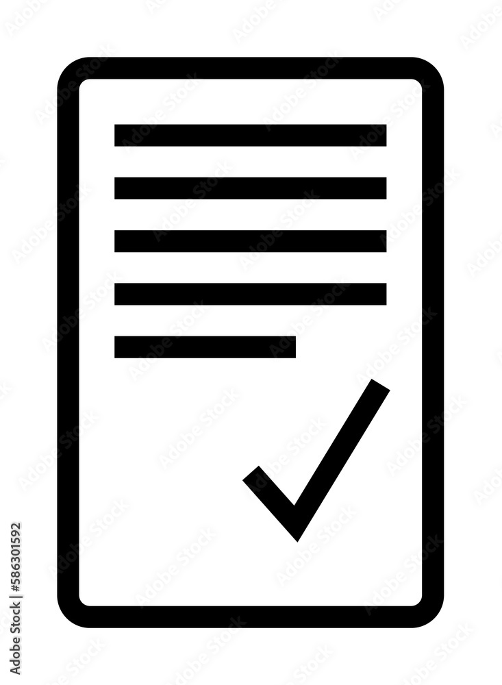 Aufkleber checked sheet icon. element of science icon for mobile concept and web apps. thin line checked sheet