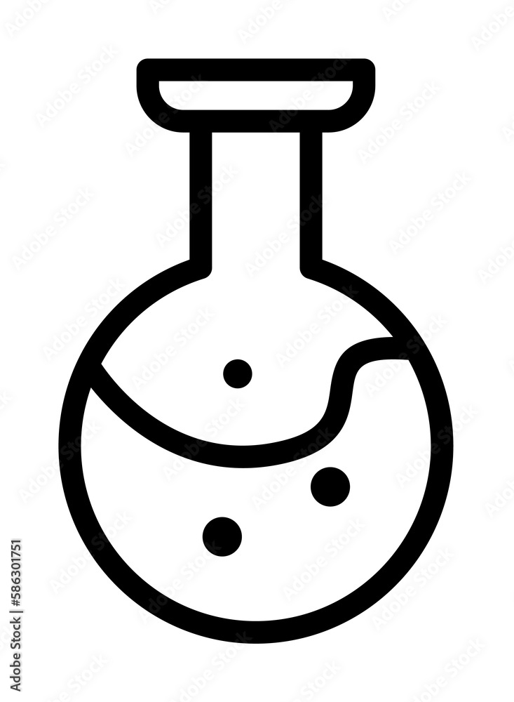 Aufkleber flask with chemical fluid icon. element of science icon for mobile concept and web apps. thin line f