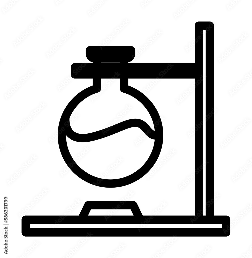 Aufkleber flask on fire icon. element of science icon for mobile concept and web apps. thin line flask on fire
