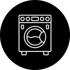Washing Machine Line Inverted Icon