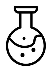 flask with chemical fluid icon. Element of science icon for mobile concept and web apps. Thin line flask with chemical fluid icon can be used for web and mobile