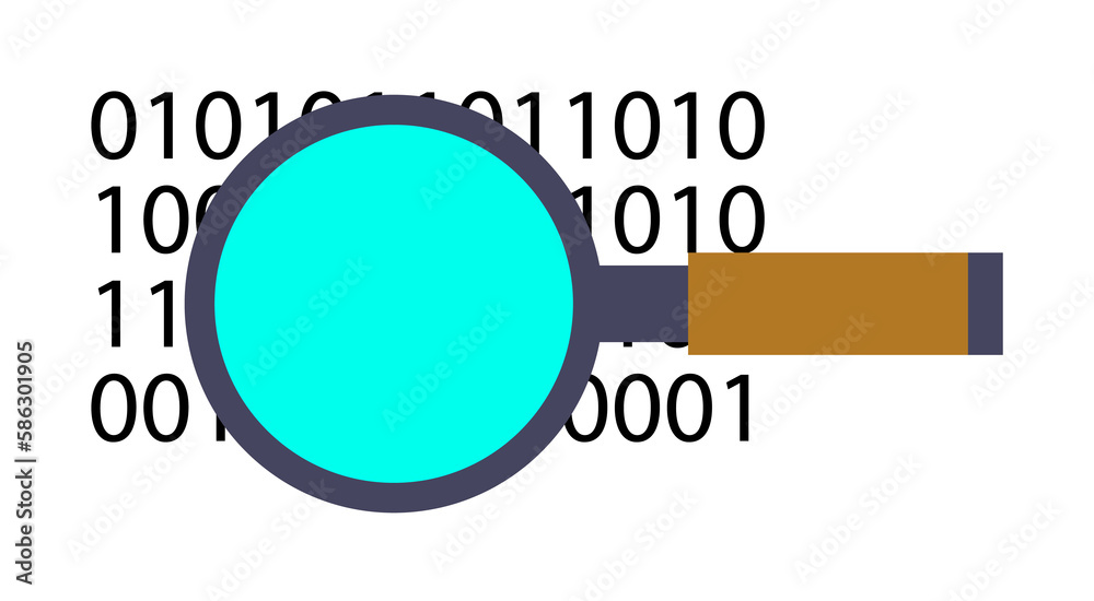 Poster magnifier and numbers icon. element of cyber security icon for mobile concept and web apps. colored 