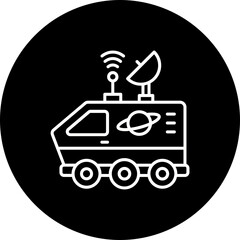 Space Rover Line Inverted Icon