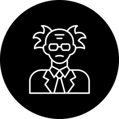 Scientist Line Inverted Icon