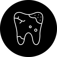Dental Caries Line Inverted Icon