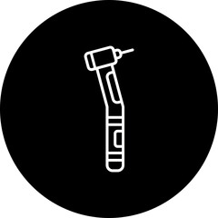 Dental Drill Line Inverted Icon