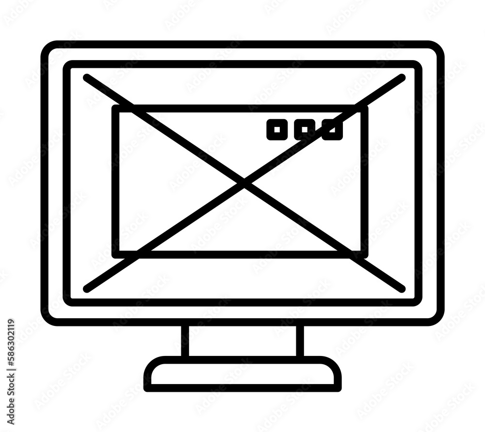 Aufkleber closing the browser in the monitor icon. element of cyber security icon for mobile concept and web a
