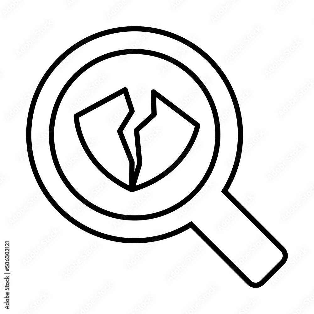Aufkleber loop broken shield icon. element of cyber security icon for mobile concept and web apps. thin line l