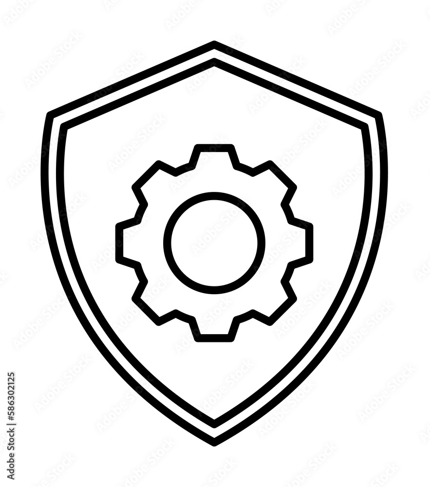 Aufkleber mechanism in the shield line icon. element of cyber security icon for mobile concept and web apps. t