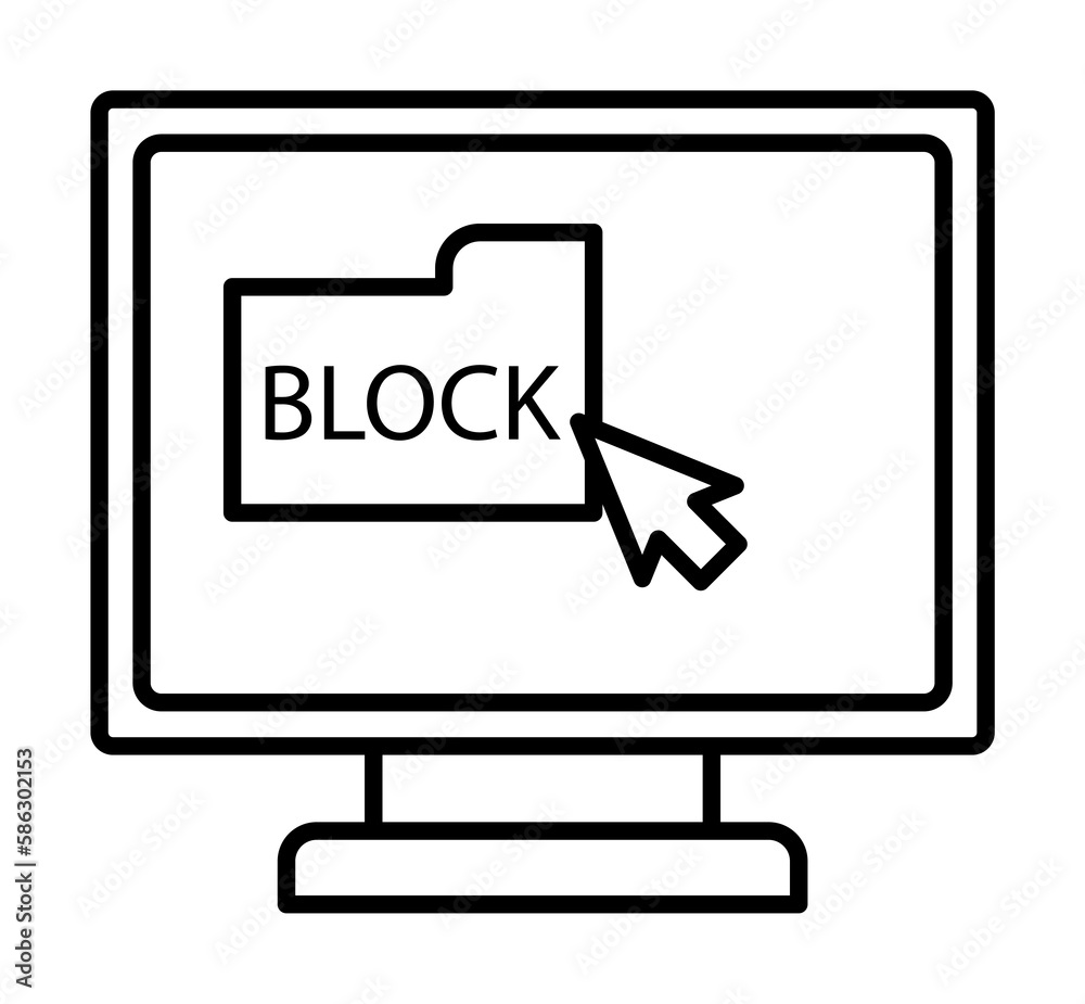 Aufkleber locked folder on your computer line icon. element of cyber security icon for mobile concept and web 