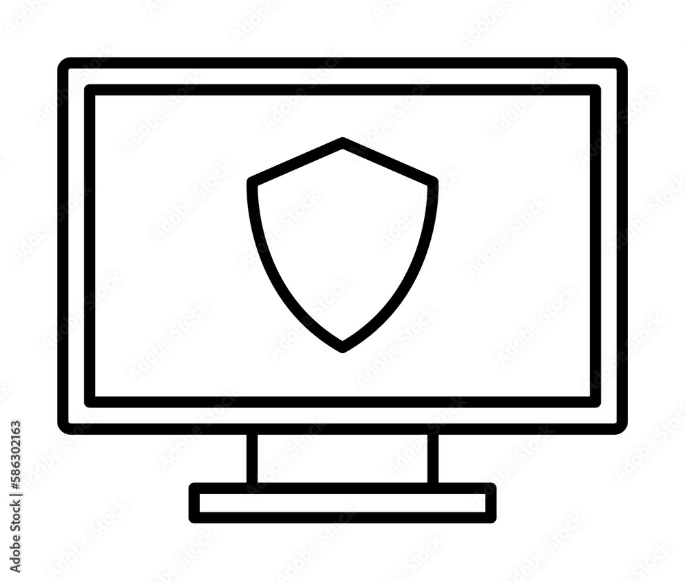 Aufkleber shield on the screen icon. element of cyber security icon for mobile concept and web apps. thin line