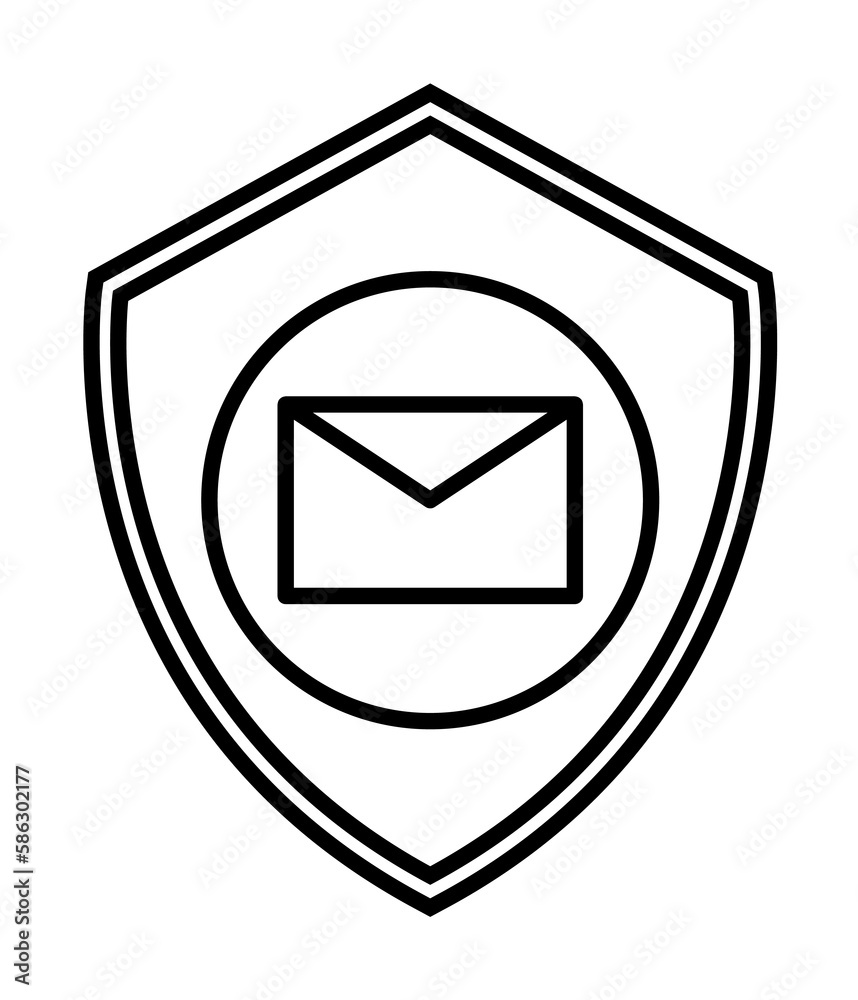 Aufkleber mail protected icon. element of cyber security icon for mobile concept and web apps. thin line mail 