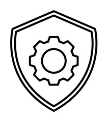 mechanism in the shield line icon. Element of cyber security icon for mobile concept and web apps. Thin line mechanism in the shield icon can be used for web and mobile
