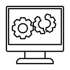 broken computer system line icon. Element of cyber security icon for mobile concept and web apps. Thin line broken computer system icon can be used for web and mobile. Premium icon