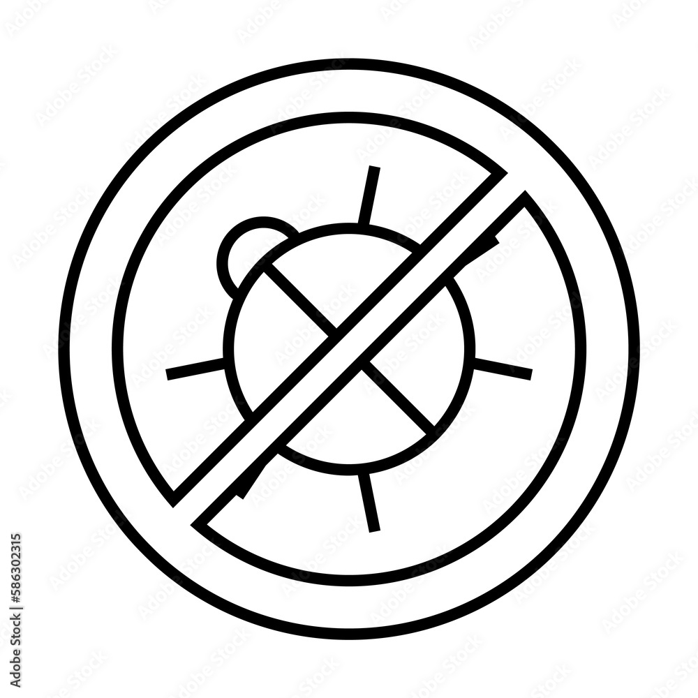 Aufkleber off bug icon. element of cyber security icon for mobile concept and web apps. thin line off bug icon