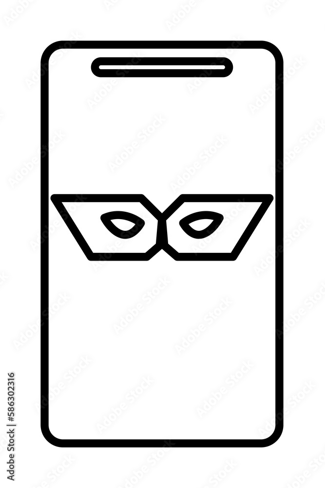 Aufkleber spy in smart phone icon. element of cyber security icon for mobile concept and web apps. thin line s