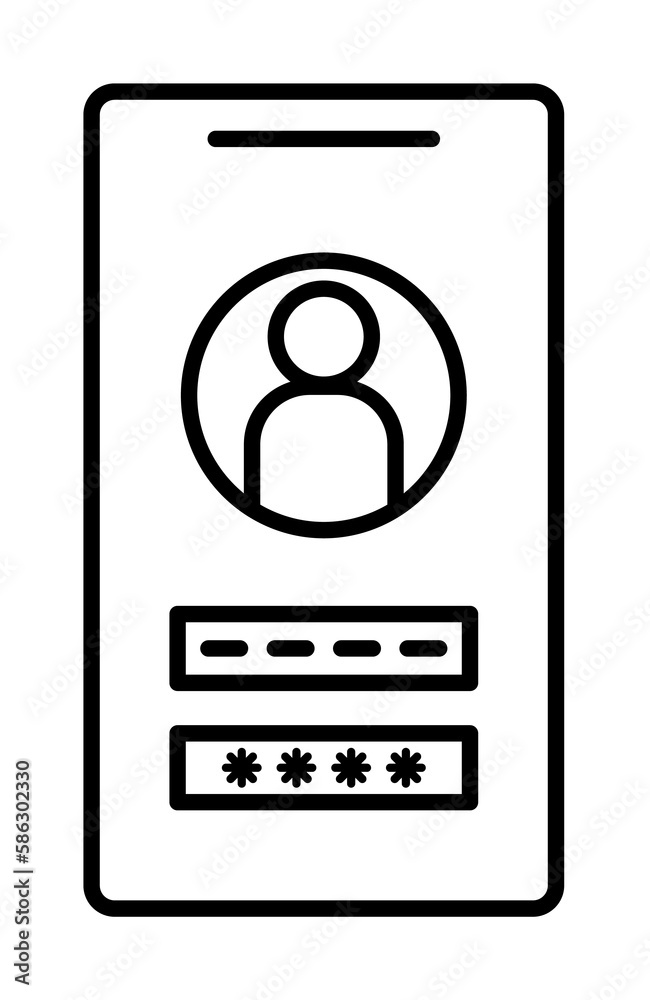 Aufkleber smartphone identification icon. element of cyber security icon for mobile concept and web apps. thin