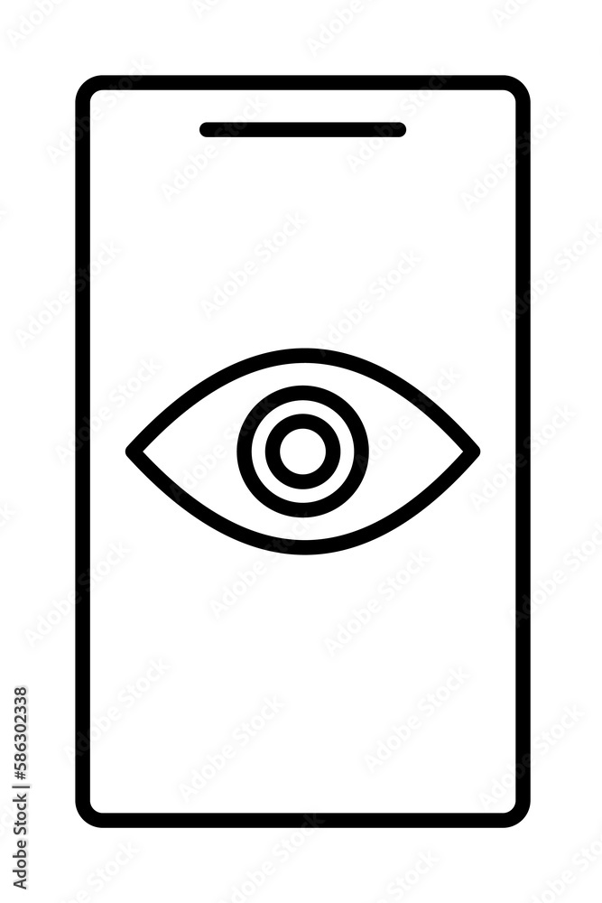Poster eye on a smart phone icon. element of cyber security icon for mobile concept and web apps. thin line