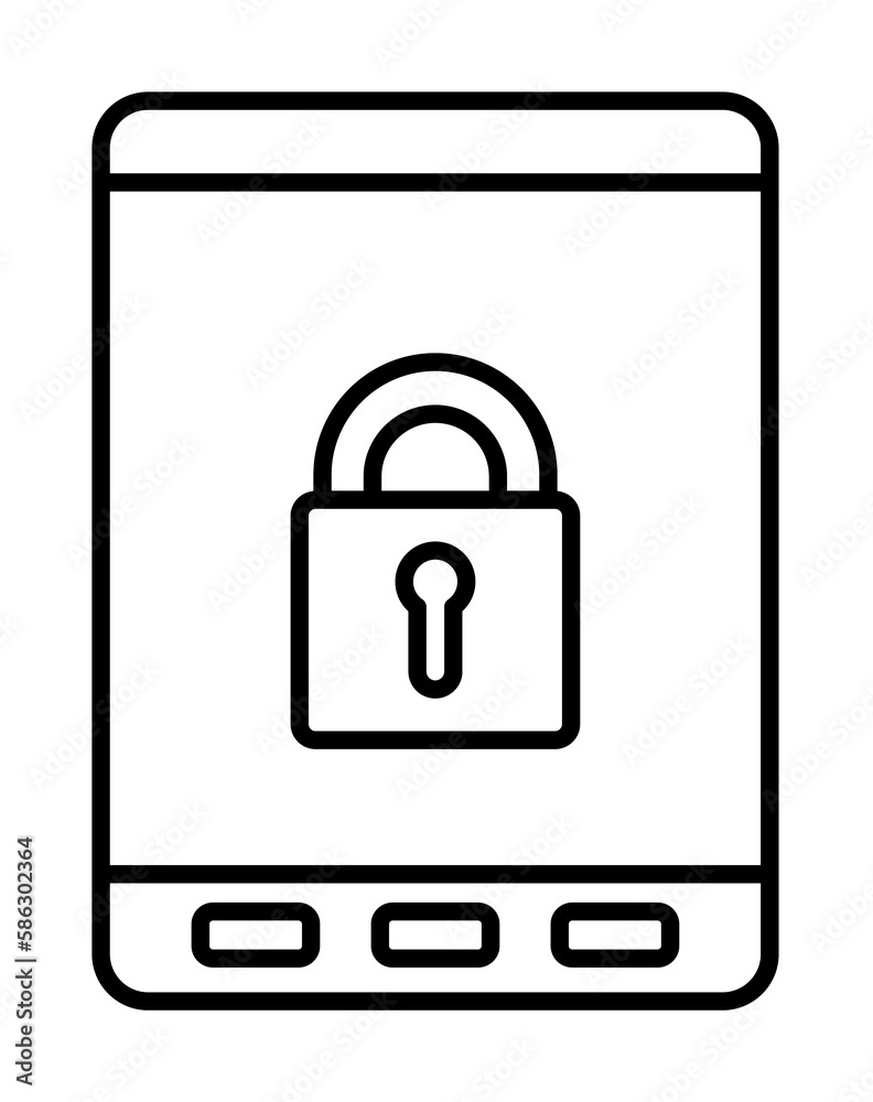 Aufkleber lock in phone line icon. element of cyber security icon for mobile concept and web apps. thin line l