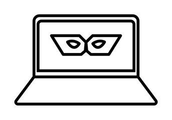 spy in laptop icon. Element of cyber security icon for mobile concept and web apps. Thin line spy in laptop icon can be used for web and mobile